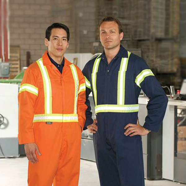 Cotton Coveralls with 2" Reflective Tape & Zipper Front