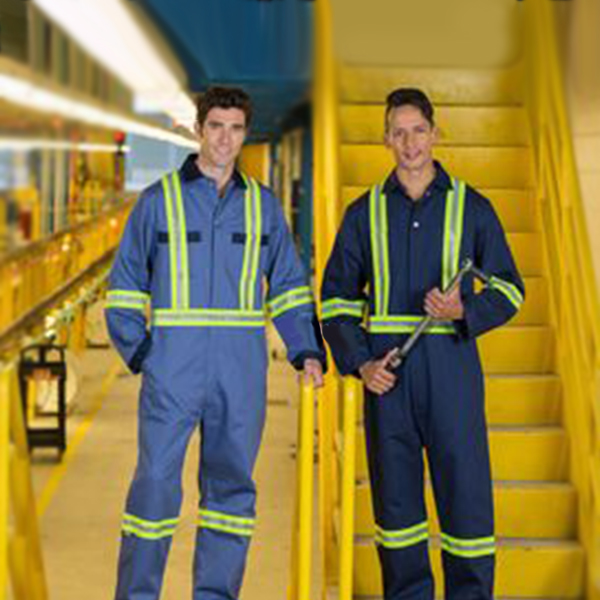 Cotton Coveralls with 2″ Reflective Tape & Zipper Front